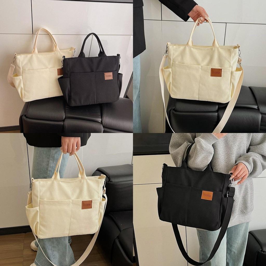 Canvas Tote Bag With Zipper Closure For Daily Commute And Casual Use