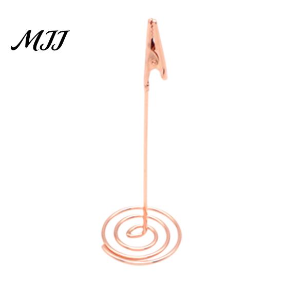 Зажимы для записок Rose Gold, Держатель для карточек со спиральным основанием, Стойка для отображения номеров столов, Настольный держатель для фотоклипов для свадеб и