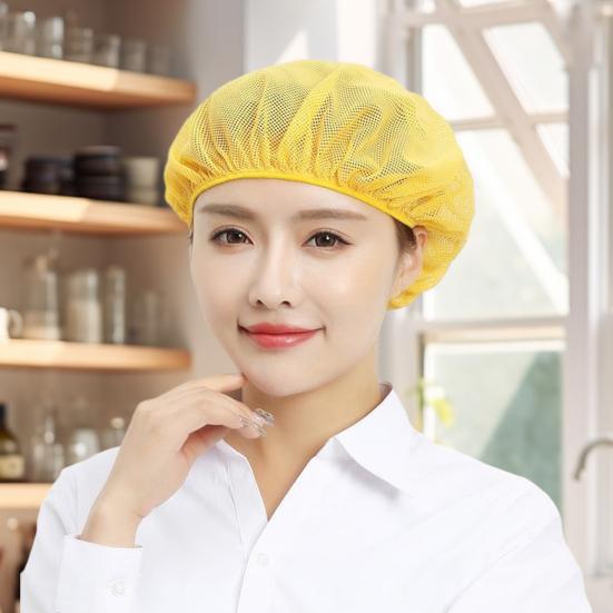 Reusable Bakery Hat Mesh Chef Cap Soft Breathable Friendly To Skin Washable Cooking Cap Protective Headwear