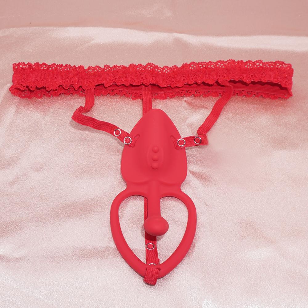 Носимый вибратор-трусики для взрослых, секс-игрушка, беспроводное управление, вибрирующее кольцо для пениса с кружевным ремешком, стимулятор клитора для женщин, для пары