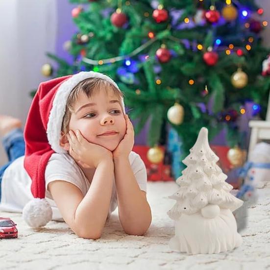 Gnome Christmas Tree Light Resin Lighted Faceless Old Man Figurines Portable Tabletop Ornament Festive Gift for Family Friends