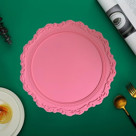 Подстаканник винтажный тисненый цветочный узор дизайн силиконовый многоцелевой коврик для посуды для защиты домашнего декора