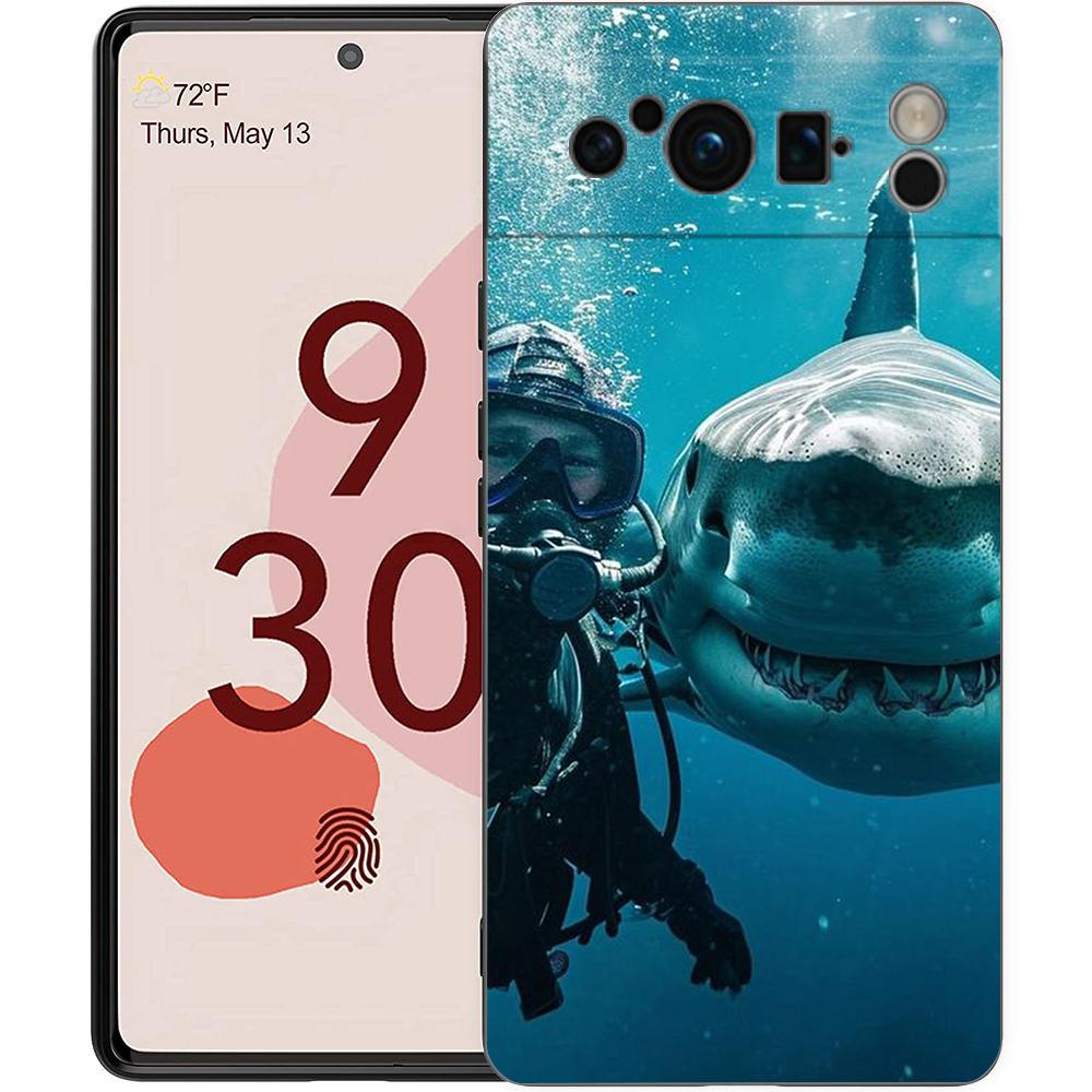 Водонепроницаемый чехол для телефона для Google Pixel 9 8 9A 8A 7 7A 6 Pro XL 6A 5G Черный Мягкая задняя панель Роскошная крышка из ТПУ