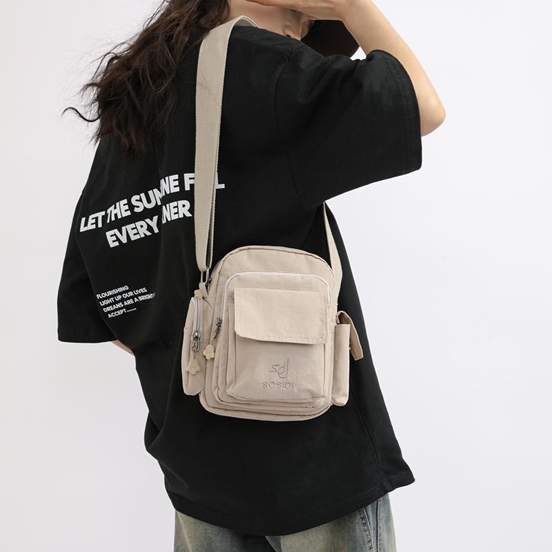 Водонепроницаемая нейлоновая маленькая квадратная сумка женская легкая сумка для мобильного телефона с несколькими карманами сумка через плечо для поездок на работу