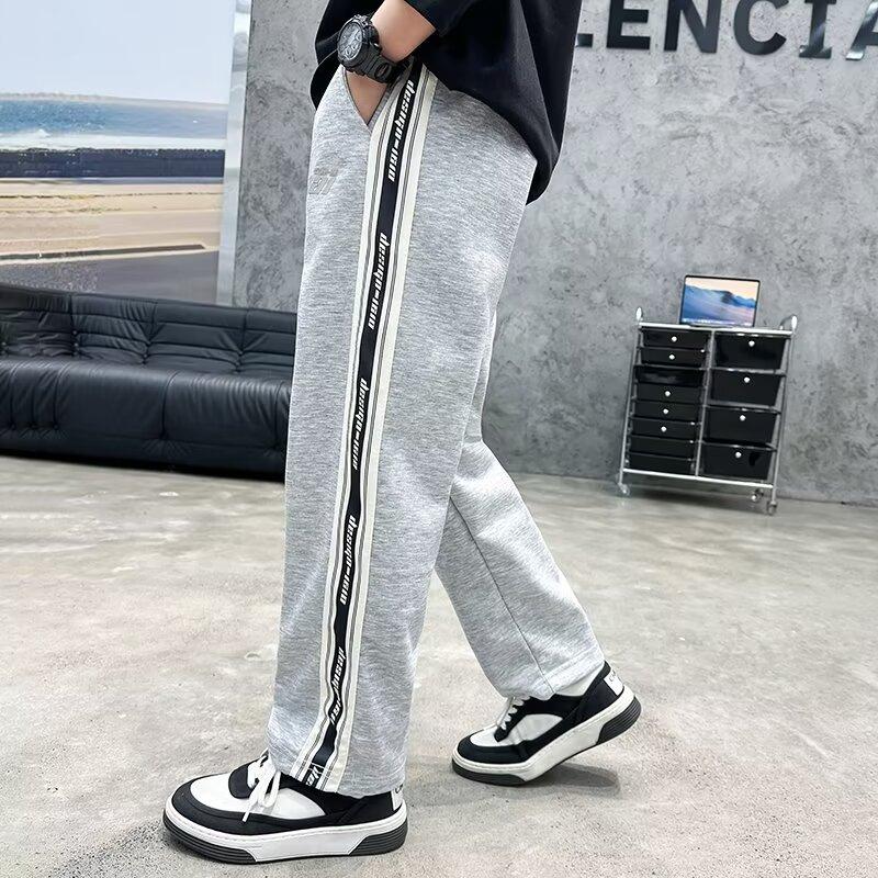 Fashion Trousers Childrens Boys Loose Handsome Striped Sweatpants Spring New Childrens Versatile Sweatpants Childrens Clothing