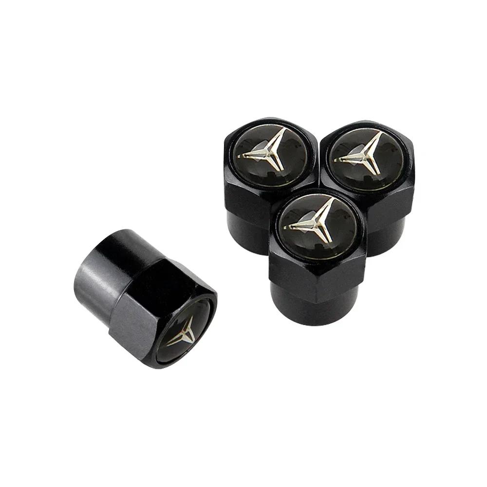 New C200 E200 For Mercedes Benz 4Pcs Car Wheel Valve Caps Tire Tyre Stem Air Cover Metal Emblem Accessories For Mercedes Benz G