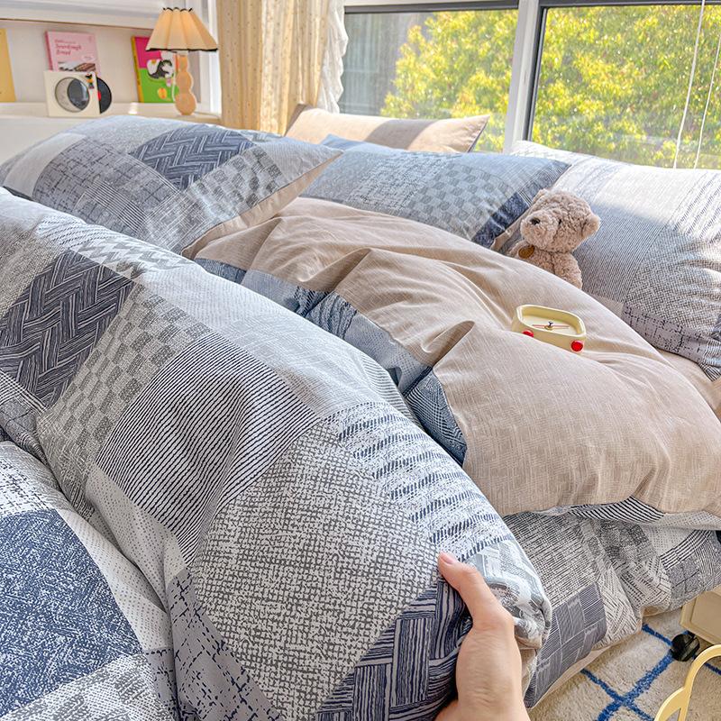 Комплект постельного белья из четырех предметов, пододеяльник из чистого хлопка с цветочным рисунком, простыня для спальни из трех предметов