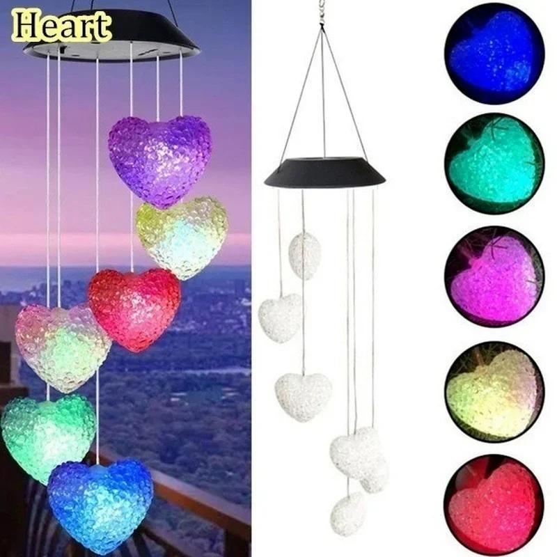 New LED Solar Wind Chime Crystal Ball Hummingbird Wind Chime Light Color Changing Waterproof Hanging Solar Light For Home Garden