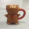 300ml Gingerbread Man Christmas Mug 3D Gingerbread Man Ceramic Cup Milk Coffee Water Cup Mug Gift