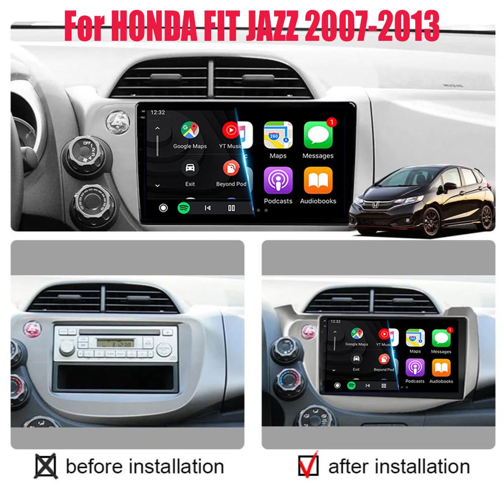 Android14 video Player Car Stereo Radio Multimedia Wireless Carplay Android Auto For HONDA FIT JAZZ 2008 - 2013 AUto GPS WIFI+4G