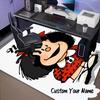 Custom Name Mafalda's Portrait Rug for Living Room, Game Rooms, Office, Bedroom, Floor Mat Playful Design, fan gifts Christmas decor