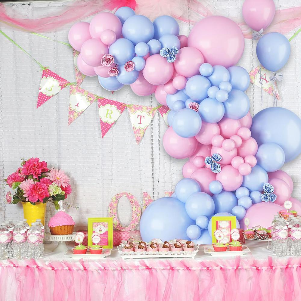 Pastel Pink Blue Balloons Garland Arch Kit Baby Pibk Blue Balloon Wedding Anniversary Bridal Shower Birthday Party Decoraiton