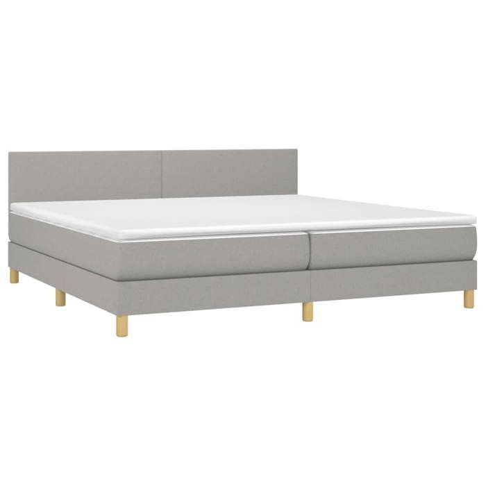 Maison Exclusive - Sommier à lattes de lit avec matelas Gris clair 200x200cm Tissu