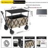 WEZHO Outdoor Camping Trolley with Adjustable Tabletop