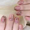 24 Pieces National Style Acacia Red Bean Wear Nail Art Nail Film Nail Film Short Fresh Fake Nail 24 Pieces Wear Nail