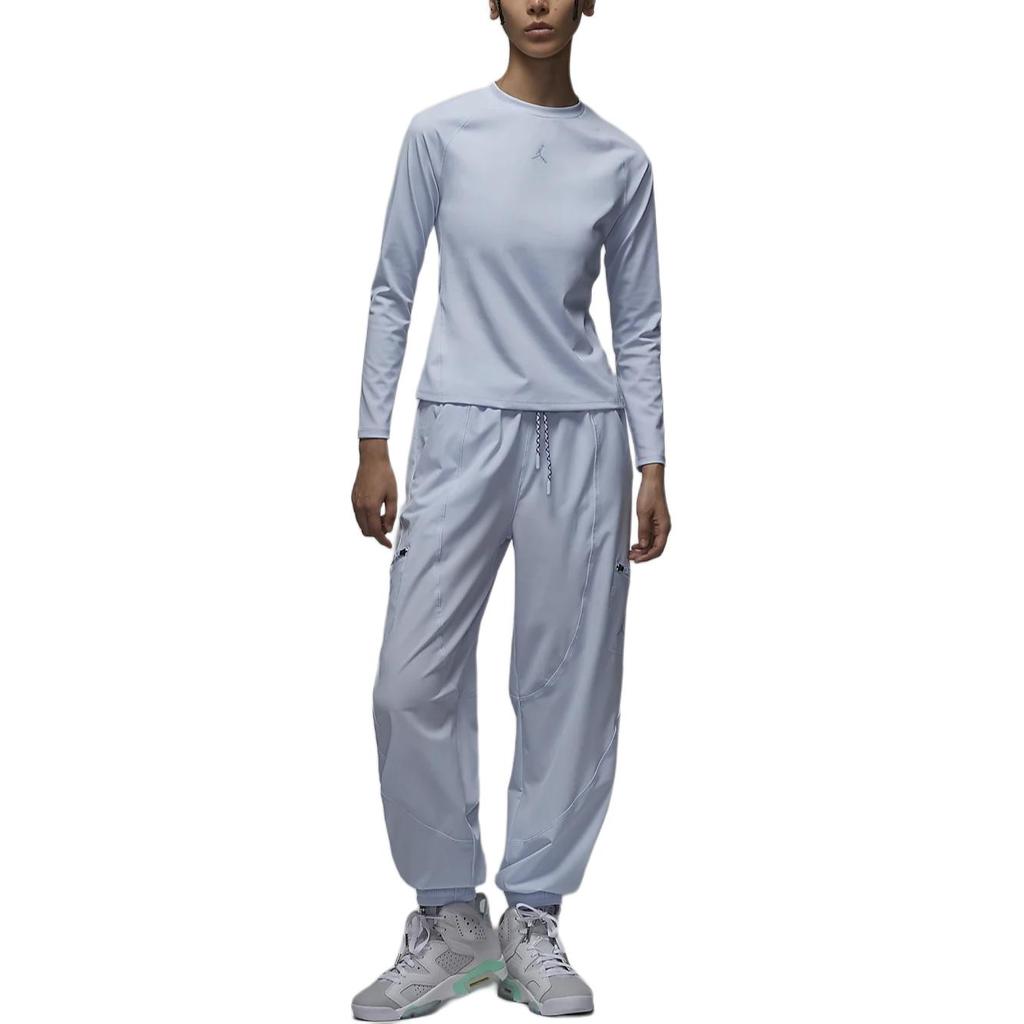 Jordan Спортивная футболка Dri-FIT Comfortable Soft Quick-Dry с длинным рукавом для женщин, футболка серого цвета FV6931-085