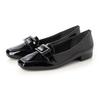 Demeter Neue Ar He AC Lightweight Square Toe Patent Leather Low Heel Loafer Made In Size Size Women's Pumps, Japan, 1785-L30 (Black, 24.5cm)