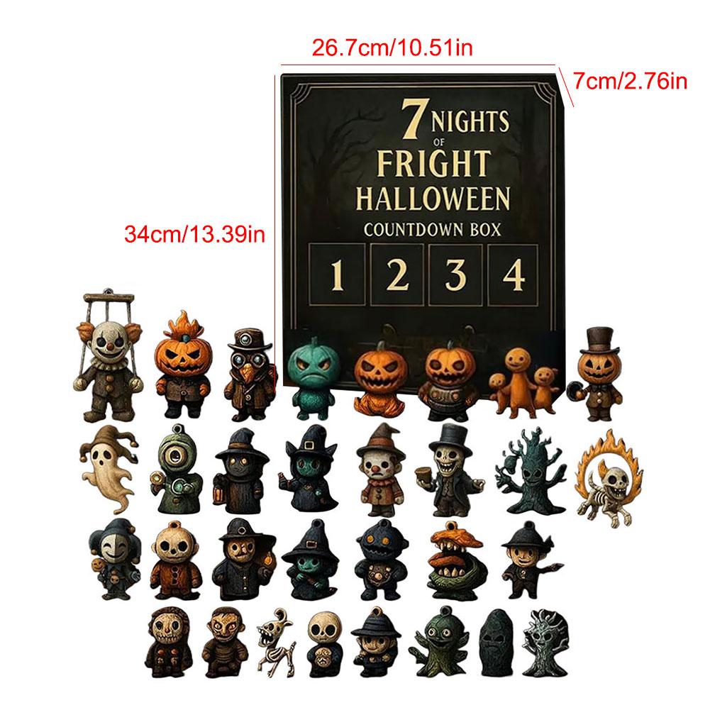 2025 Halloween Advent Calendar 31-Day Halloween Countdown Calendar with Collectible Eerie Figurines Surprise Box Halloween Gifts