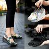 Fashion Casual Woven Wedge Heel Women's Hollow Out Breathable Shoes Elastic Strap Shoes Fish Mouth Comfortable Sandals