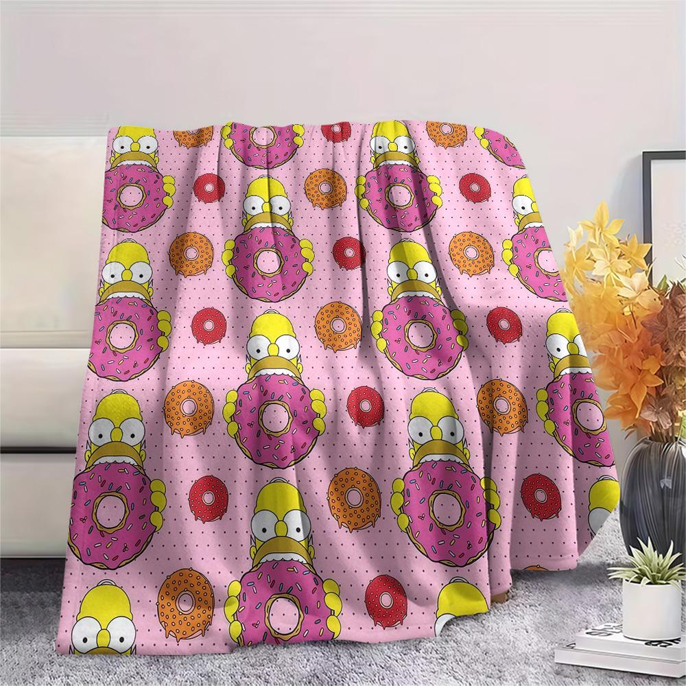 The Simpsons Flannel Blanket, High quality Comfortable for All Seasons, Home Decor, Warmth and Comfort