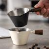 Деревянная ручка Мерная чашка для кофе Нержавеющая сталь Чашка для наливания Мерная дозировочная чашка для эспрессо Молоко
