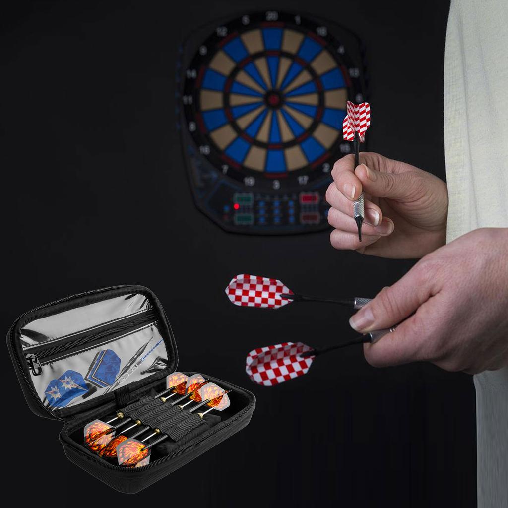 EVA Foam Shell Dart Case Holds 6 Darts and Accessories Tips Shafts and Flights for Steel Tip and Soft Tip Darts
