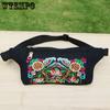 Ethnic Style Embroidery Waist Bag Large Capacity Multi-function Mobile Phone Storage Bag Women's Sports Chest Bag Women’s Waist Packs