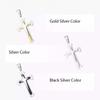 Men's Cross Necklace Gold Color Black Cross Pendant Stainless Steel Byzantine Chain Necklace Hip Hop Male Jewelry
