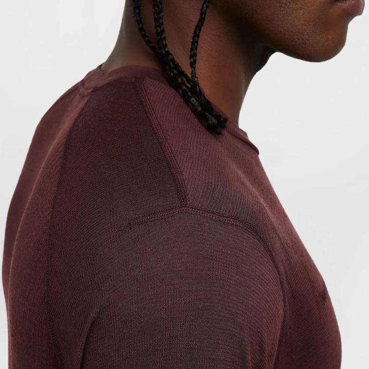 Nike Dri-FIT ADVA.P.S. FW24 Однотонная Удобная Универсальная Футболка с Длинным Рукавом Мужские Топы Бордовый FZ0991-652