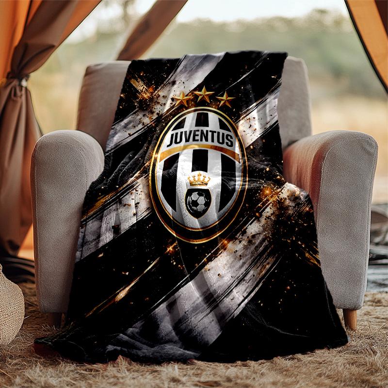 Juventus Football Flannel Blanket Soft Warm All-Season Throw, Design for Camping, Car Travel, Hiking Sofa, Bed, Office Perfect Gift for Parties