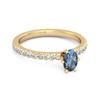 London Blue Topaz Blue Topaz Oval Solitaire Ring - 925 Sterling Silver Gold Vermeil