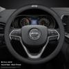 Sticker Car Steering Wheel Cover Carbon Fiber Leather Anti Slip Accessories For Jeep Wrangler JK Gladiator Renegade Cherokee ALM1