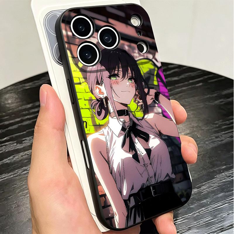 Аниме Персонаж R-Reze CSM Мягкий Чехол для Телефона для iPhone 16 16E 17 Air 15 Pro Max 14 Plus 13 Mini 11 12 7 Черный Чехол Задняя Панель