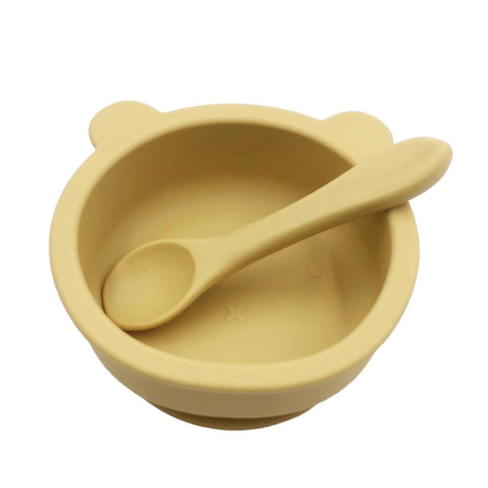 Silicone Suction Bowl for Babies Toddlers Self Feeding Baby Bowl with Spoon BPA Free Dishwasher &