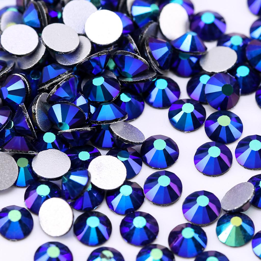 Pujiang Crystal Rhinestone Glass Flat Bottom Diamond Clothing Accessories Round Nail Drill Diy Stud Earrings Bag Sticker Drill