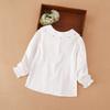 Рубашка для девочек 2025 года, весна-осень, новое поступление, кружевной воротник, одежда, детские блузки в студенческом стиле для детей 5-12 лет