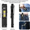 Rechargeable 1500 Lumen Flat Flashlights EDC Tactical Flashlight Dual-Switches LED Small Flashlight with Digital Display Stainle