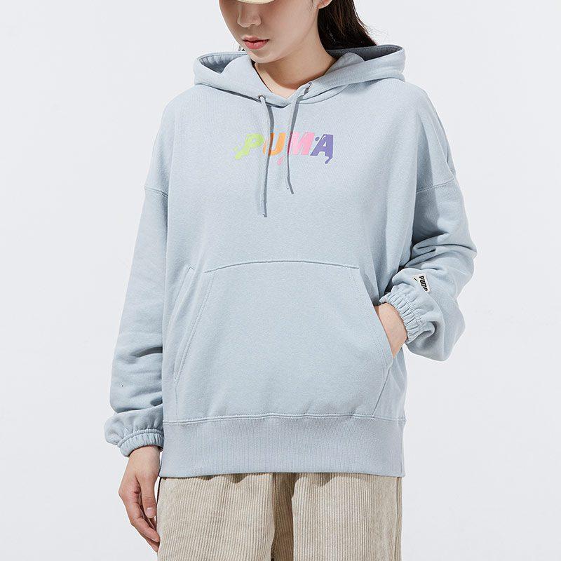 Puma Свитшоты Downtown Женские Синие С капюшоном Умеренный Обычный 533049-71