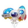 1Pc Astronaut Party Balloons Large Silver Outer Space Rocket Spacecraft Galaxy Theme Foil Balloons for Birthday Party Kids Deco