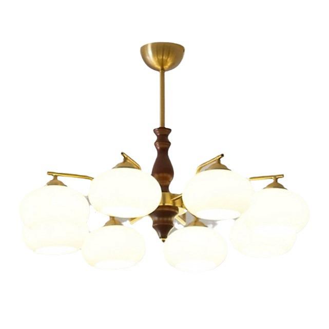 Vintage American Retro Solid Wood Chandelier: Bauhaus Style for Living Room, Bedroom, Study, or Restaurant - Eye Protection Lamp