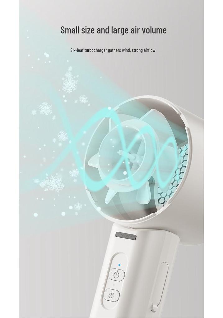 Portable USB Rechargeable Folding Fan with Carabiner and Ice Pack for Strong Outdoor Cooling