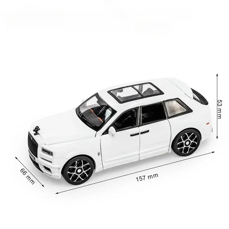1:32 Scale Rolls Royce Cullinan Cars Toys Alloy Models 6 Doors Opened Miniature Car with Light Music Vehicles Boys Perfect Gifts