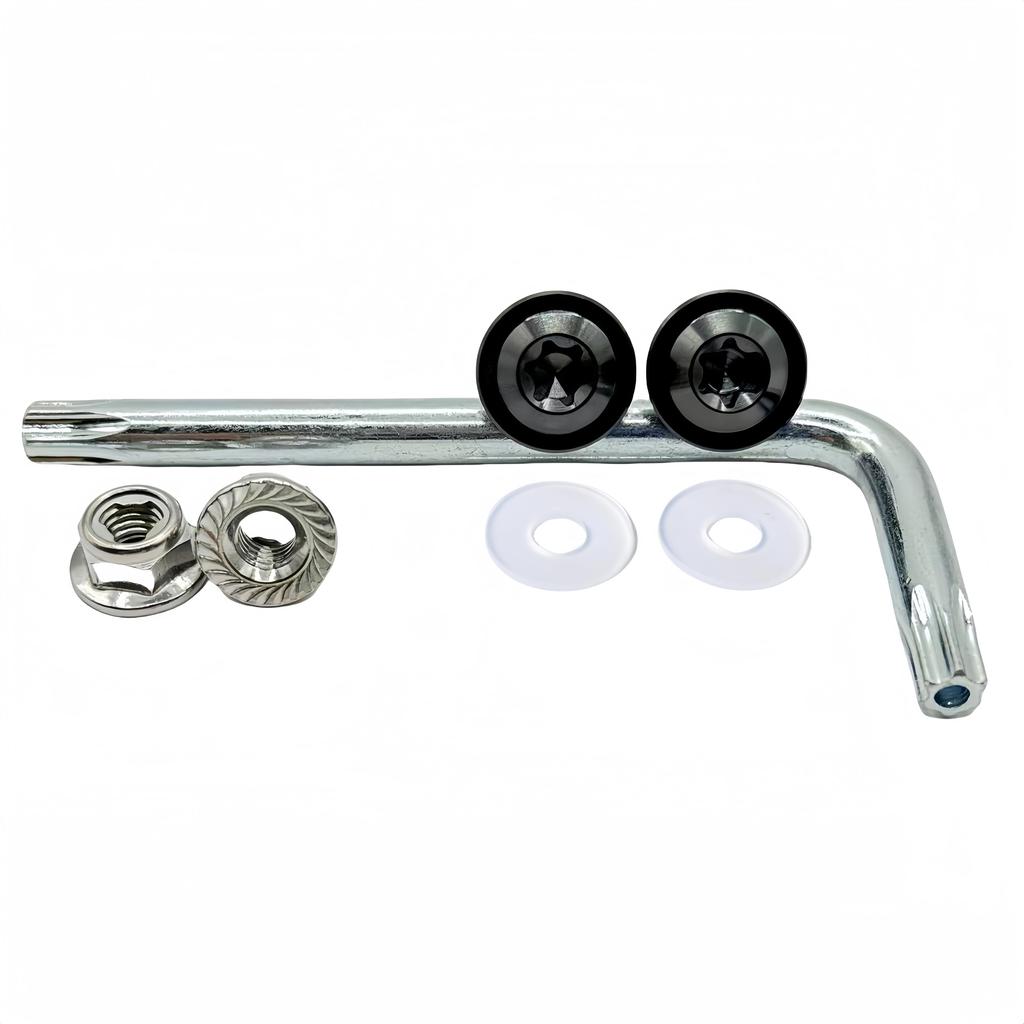 Болты номерного знака мотоцикла Kuroobaa, Титановые противоугонные винты, M6, Набор из 2 штук (черный)