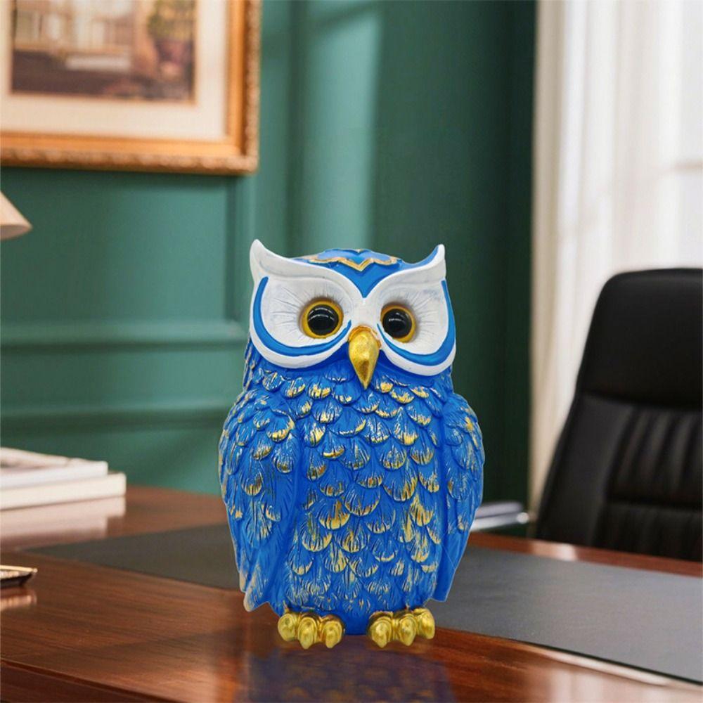 Cute Owl Statue Vintage Owl Sculpture Entryway Decoration Animal Statue TV Cabinet