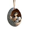 Yousheng Christmas Ornament Acrylic Animal Egg Tree Pendant 2D Chicken Duck Turtle Eggshell Farm Decorations Holiday Gift for Family Friends