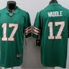 Miami Dolphins NFL Football Jersey T-Shirt Men Cotton Blend Sportswear With Embroidered Player Numbers 1 10 17