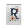 Plakat Litera "R" W Kwiatowym Wieniecu Plakat Litera "R" W Kwiatowym Wieniecu, 50X70 Cm, Bez Ramy, Płótno Premium Na Blejtramie