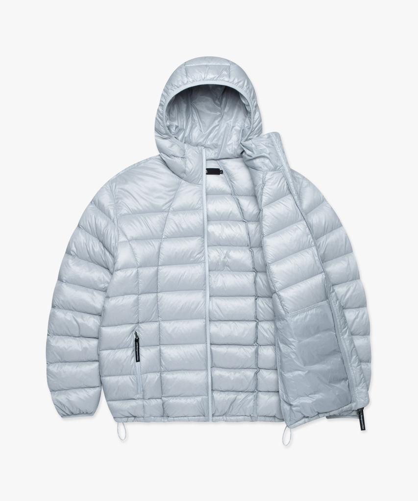 Lmc Oval Globe Light Weight Hooded Down Jacket Light Gray