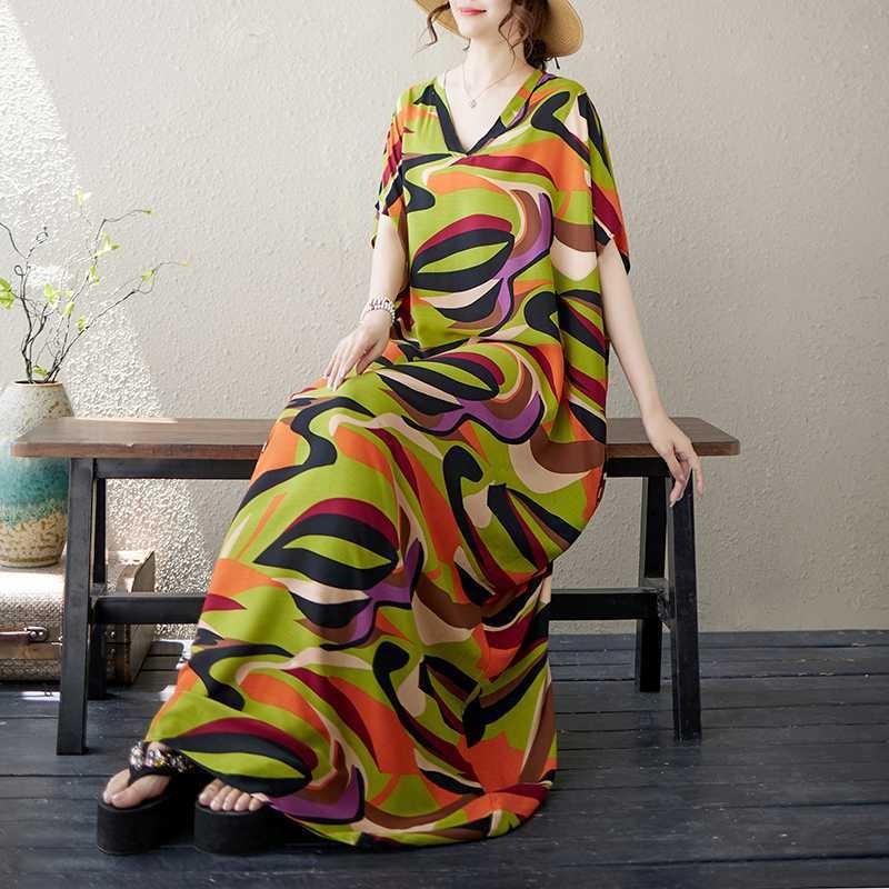 Женские облегающие длинные платья с V-образным вырезом и цветочным принтом в стиле литературного винтажного отпуска