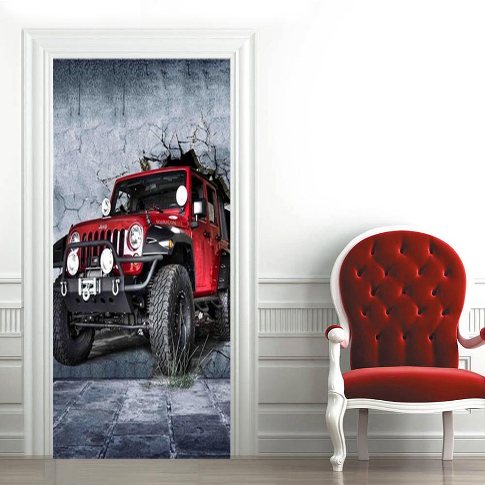 Самоклеящиеся наклейки на дверь в британском стиле, обои, 3D рельефная штукатурка, резная гостиная, спальня, дверь, настенная наклейка, наклейки на стены